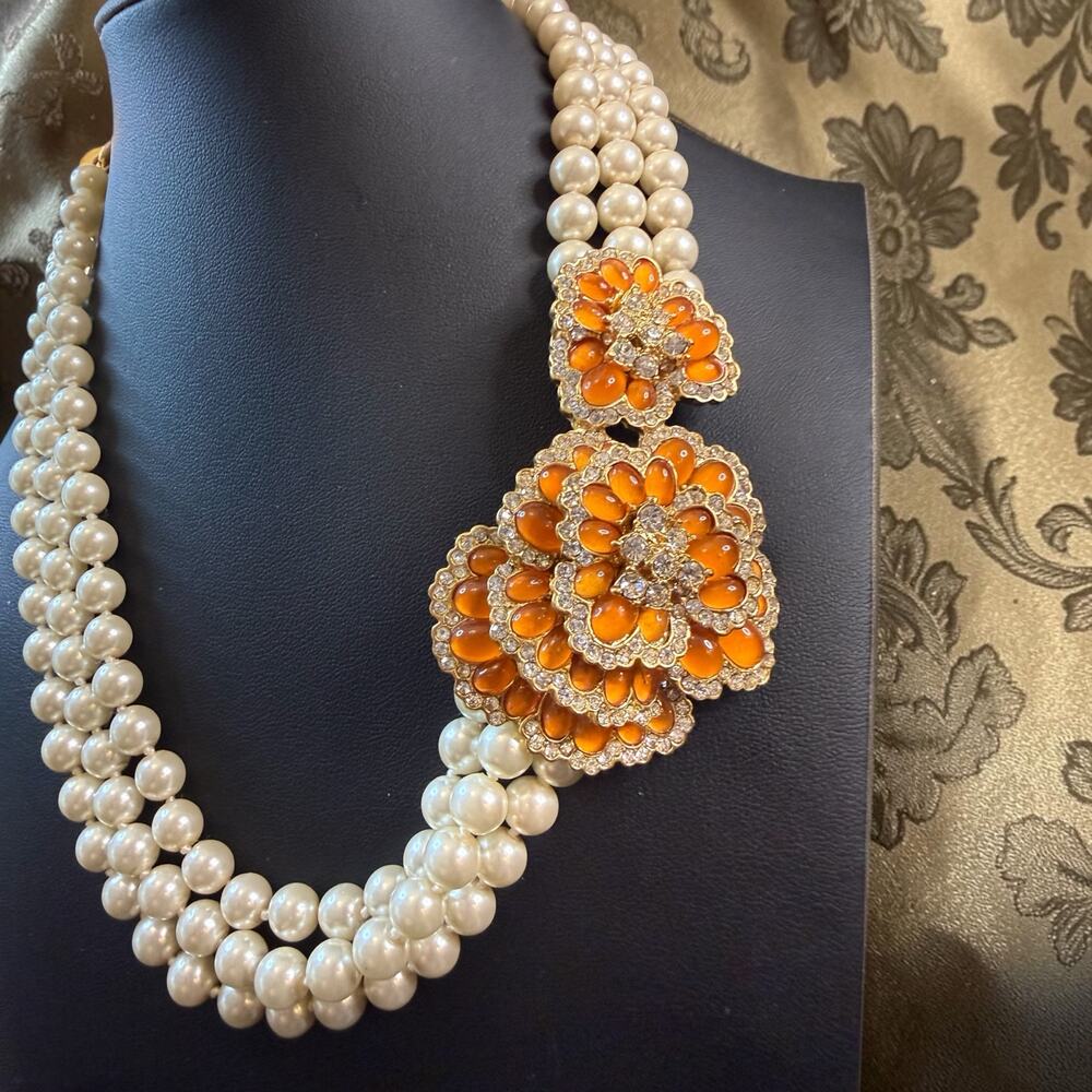 J Crew “Desert Bloom Three Strand Statement Necklace.